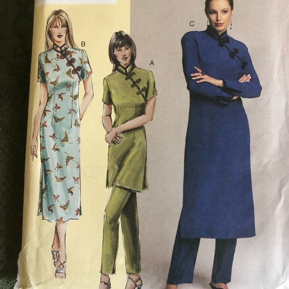 7747 VOGUE BETZINA MANDARIN TUNIC, DRESS, CROP PANTS PATTERN - sizes - D-E-F - Picture 6 of 7